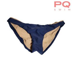 PQ Swim Basic Ruched Bikini Bottoms NWOT Navy Med